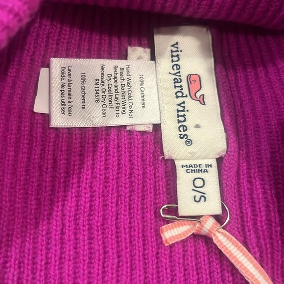 Vineyard Vines Hot PINK Cashmere Knit Beanie Hat ? main image 5